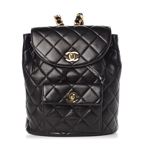 precision chanel drawstring backpack black with sequins